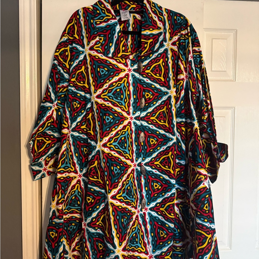 Ankara Multicolor Geometric Pattern Top - image 1